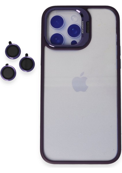 Apple iPhone 13 Pro Max Kılıf Roblox Lens Standlı Kapak - Derin Mor