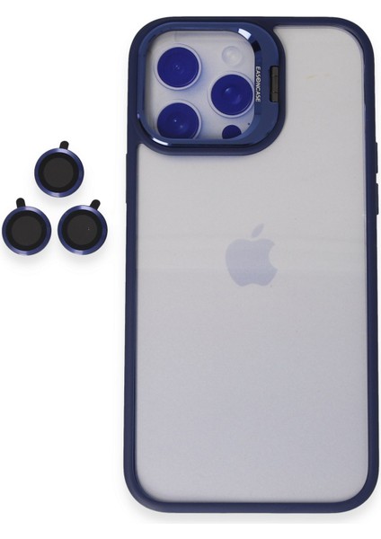 Apple iPhone 15 Pro Max Kılıf Roblox Lens Standlı Kapak - Lacivert