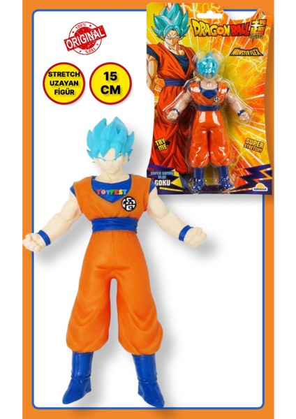 Monster Flex Dragon Ball Stretch Yumuşak Uzayan Elastik Figür 15 cm - Super Saiyan Blue Goku