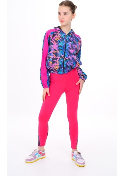 09-15 Yaş Kız Çocuk Siyah - Pembe Renk Yıldız Model Kapşonlu Yağmurluk fiyatları