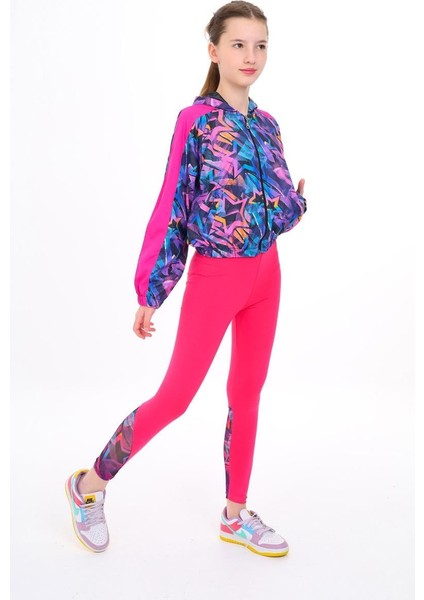 09-15 Yaş Kız Çocuk Siyah - Pembe Renk Yıldız Model Kapşonlu Yağmurluk modelleri