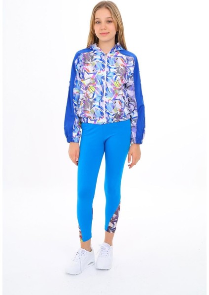 09-15 Yaş Kız Çocuk Saks Mavi Renk Yıldız Model Kapşonlu Yağmurluk fiyatları