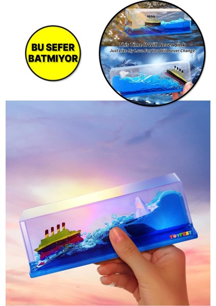 Titanik ve Buz Dağı Dekoratif Ev ve Ofis si Özel Aşk Gemisi - 15.2 cm
