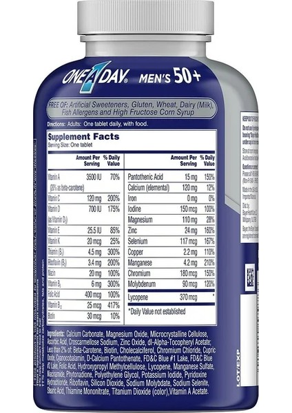 One A Day Multivitamins For Men's +50 300 Tablet