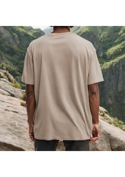 Peace Of Mind Taş Rengi Oversize T-Shirt %100 Pamuk Unisex Tişört fiyatları