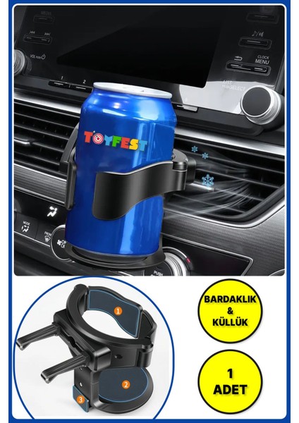 Otomobil Bardak Tutucu - Araba Küllük & Bardaklık Tutacağı - 1 Adet
