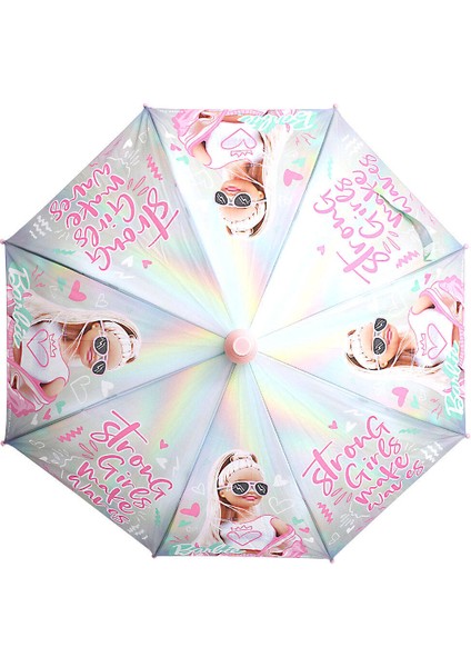 Barbie Strong Girl Pvc Koruma Kılıflı Çocuk Şemsiyesi - 3 - 12 Yaş Arası Çap : 85 cm