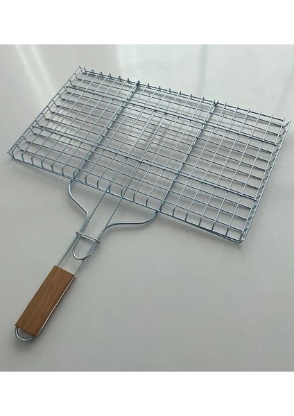 Tel Izgara, Ahşap Saplı Mangal Izgarası, 35X45 cm