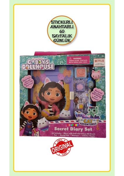 Gabby’s Dollhouse Secret Diary Set - Kilitli Gizli Günlük Tutma Seti - Mükemmel Hediyelik