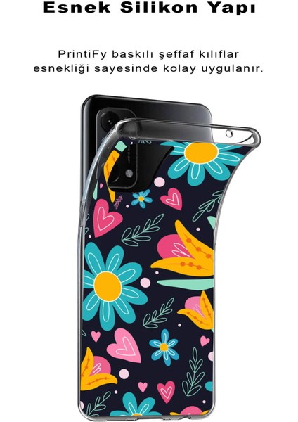 Printify Samsung Galaxy A13 4g ile Uyumlu 1mm Slim Fit Retro Colors 1 Baskılı Şeffaf Silikon Kılıf