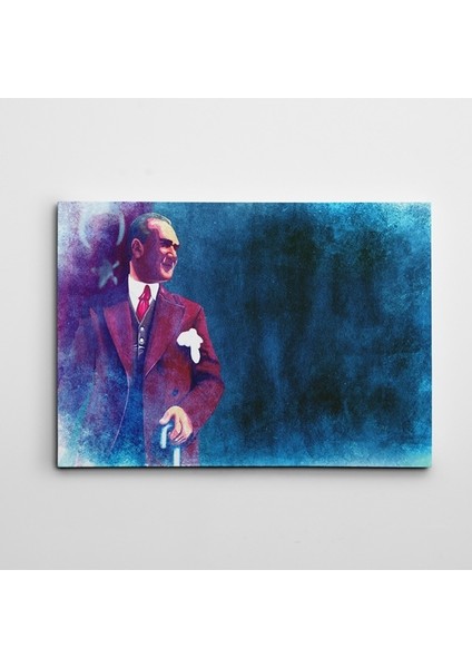 Atatürk ve Bayrak Kanvas Tablo