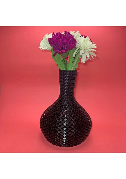 Dekoratif Siyah Origami Vazo - Minimalist Geometrik Tasarım, Modern ve Şık Ev ve Ofis Dekorasyonu Için