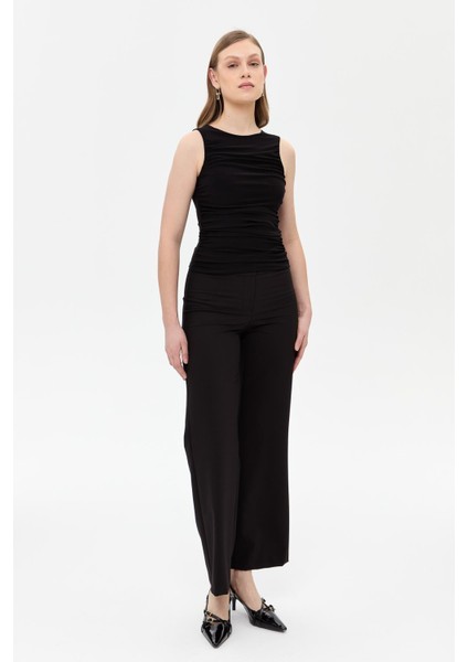 Kolsuz Drape Detaylı Bluz - Siyah fiyatları