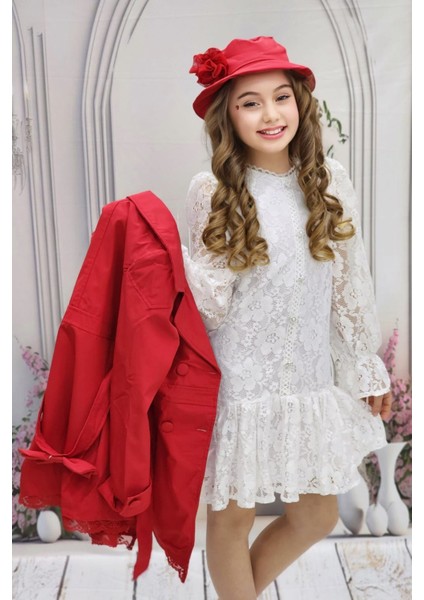 Kız Çocuk Trençkot Elbise Şapka Tarz Takım fiyatları