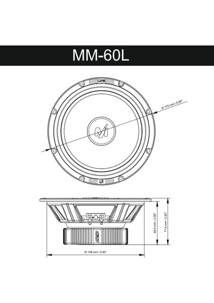 Deaf Bonce MM-60L 16 cm 160W 80RMS Spl Midrange