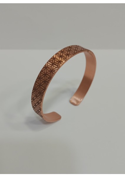 Yaşam Çiçeği Motifli Bakır Bileklik LZRB0003-3