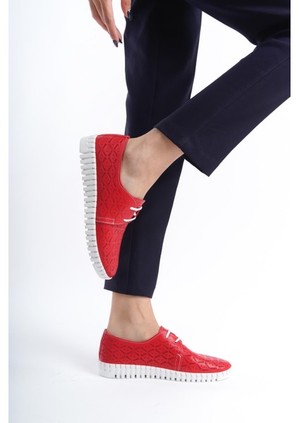 ARTI ARTI AYAKKABI Deri Ortopedik Hassas Ciltler Için Çok Yumuşak Kırmızı Kadın Ayakkabı modelleri