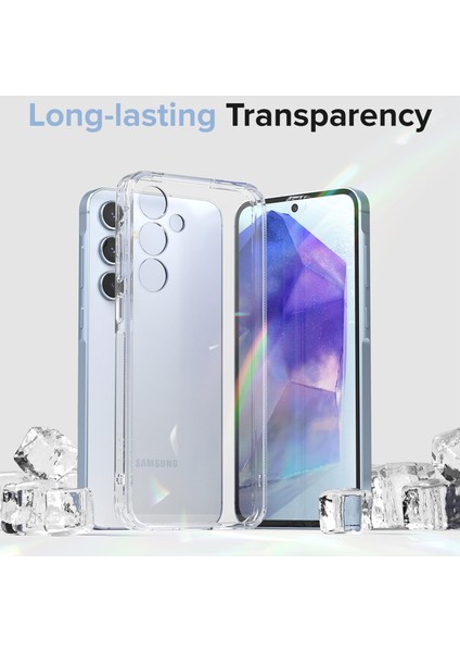 Galaxy A55 Kılıf Şeffaf 3D Kamera Korumalı Slim Fit Tasarım Esnek Renksiz Silikon Kapak