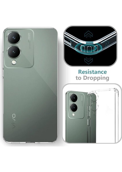 Vivo Y17S Kılıf Şeffaf 3D Kamera Korumalı Slim Fit Tasarım Esnek Renksiz Silikon Kapak modelleri