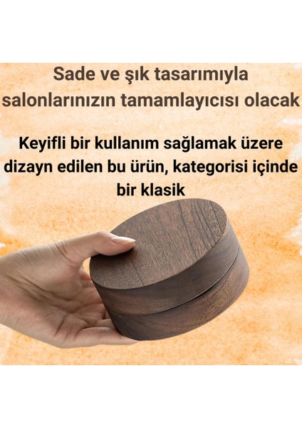 Paslanmaz Çelik Yuvarlak Ultra Şık Küllük, Kapaklı Ceviz Ağacı Paslanmaz Çelik Kül Tablası fırsatları