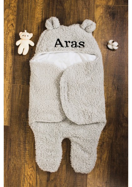 narin bebe Kişiye Özel Nakışlı Bebek Dış Kundak Uyku Tulumu Kıvırcık Wellsoft Peluş Ayıcık Kulaklı fiyatları