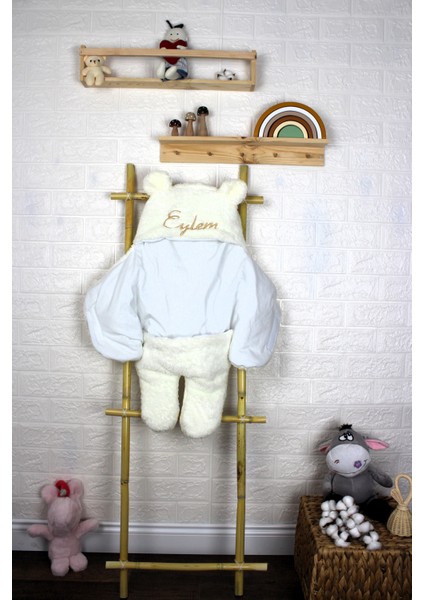 narin bebe Kişiye Özel Nakışlı Bebek Dış Kundak Uyku Tulumu Kıvırcık Wellsoft Peluş Ayıcık Kulaklı fırsatları