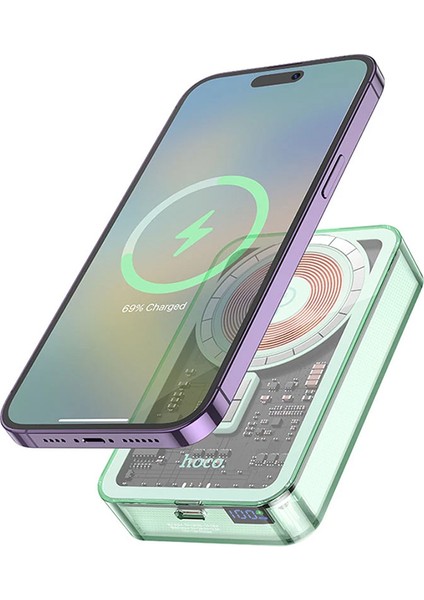 Q14A Ice Crystal 10000MAH PD20W Magsafe Uyumlu Manyetik Hızlı Şarj Powerbank