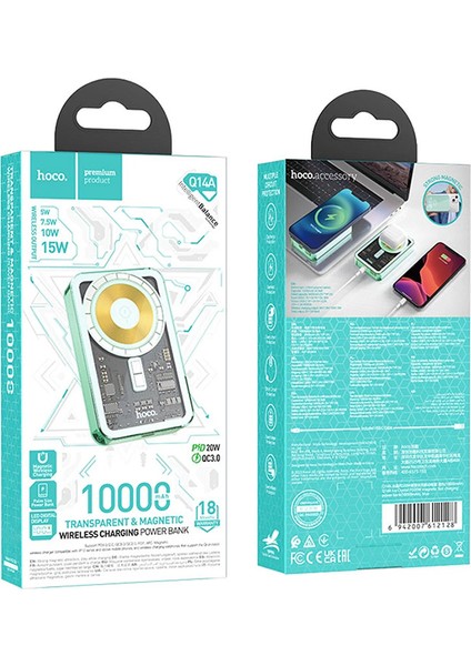Q14A Ice Crystal 10000MAH PD20W Magsafe Uyumlu Manyetik Hızlı Şarj Powerbank