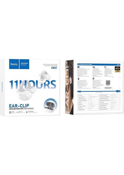 EW57 Klipsli Tws Bluetooth 5.3 Kablosuz Stereo Kulakiçi Kulaklık