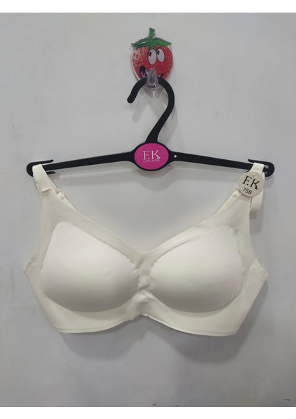 Lazer Kesim Balensiz Süngeri Çıkabilen Agraflı Ekru Sütyen - 1241