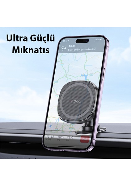 H35 360° Dönebilen Torpido Üstü Magsafe Manyetik Araç İçi Telefon Tutucu