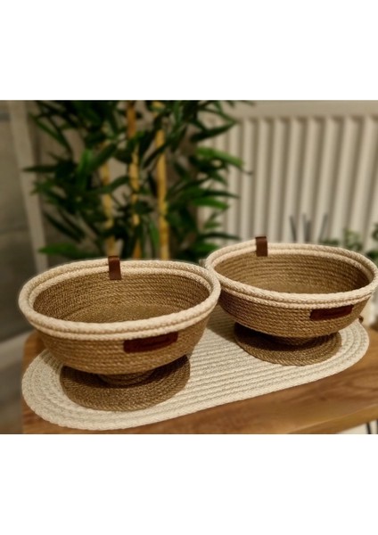 3'lü Hasır El Yapımı Çerezlik Sepet, Çok Amaçlı Sepet, Düzenleyici Tek Ebat indirimleri