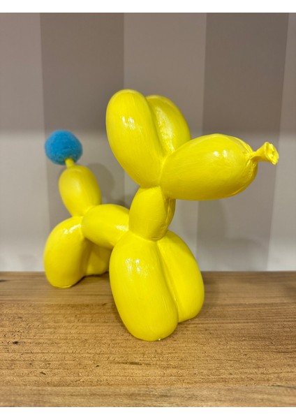 Iki Cadı Tasarım, Sarı Renkli Dekoratif Balon Köpek - 20X17CM - 27X30CM