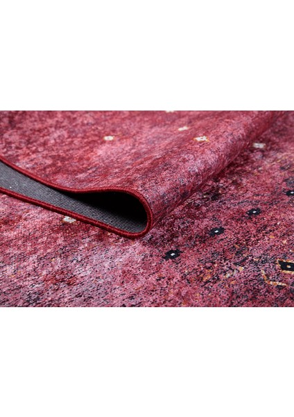 Kırmızı Dijital Baskılı Makinede Yıkanabilir Kaymaz Taban Saçaklı Halı Ha529 fiyatları