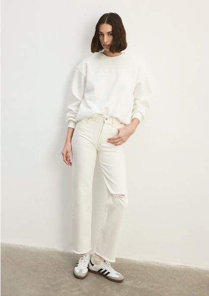 Barcelona Kolej Beyaz Jean Pantolon 101047-86438