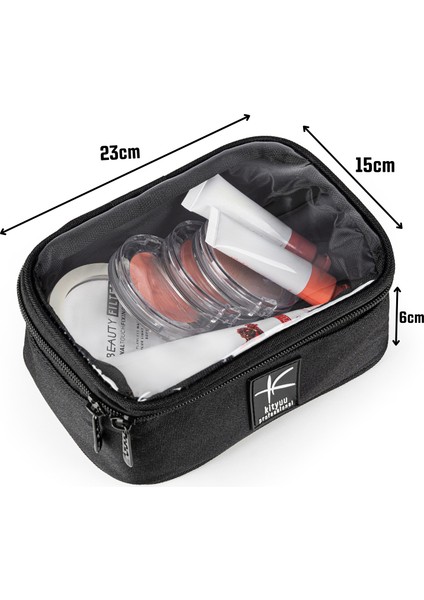Midi Boy Profesyonel Şeffaf Makyaj Çantası - Seyahat Kozmetik Çantası fırsatları