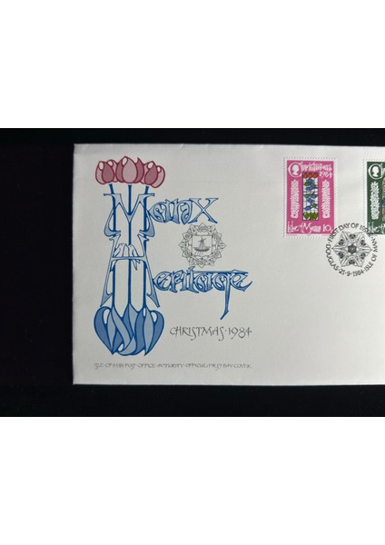 Isle Of Man Fdc 1984 Noel Temalı Ilk Gün Zarfı