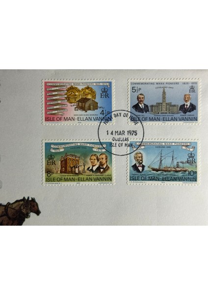 Isle Of Man Fdc 1975 Manx Pioneers To Cleveland (Ohio) Ilk Gün Zarfı fiyatları