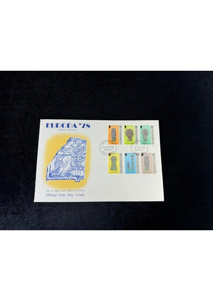 Isle Of Man Fdc 1978 Europa '78 Manx Crosses Ilk Gün Zarfı Tam Seri