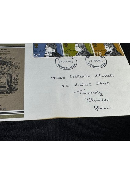Ingiltere Fdc 1971 Literary Anniversaries Ilk Gün Zarfı Tam Seri