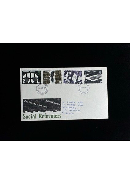 Ingiltere Fdc 1976 British Pioneers Social Reformers Ilk Gün Zarfı Tam Seri