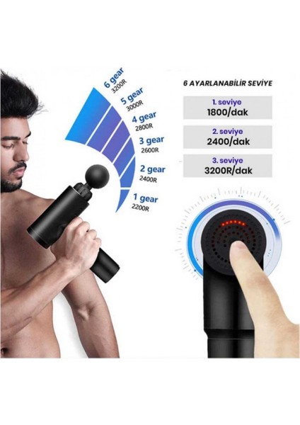 Barokastore Fascialgun 4 Başlıklı Masaj Tabancası