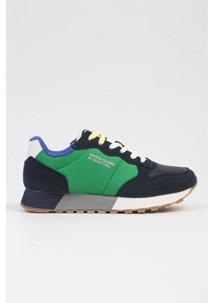 Benetton® Ithal Lacivert Yeşil Kadın Spor Ayakkabı BNI-10048