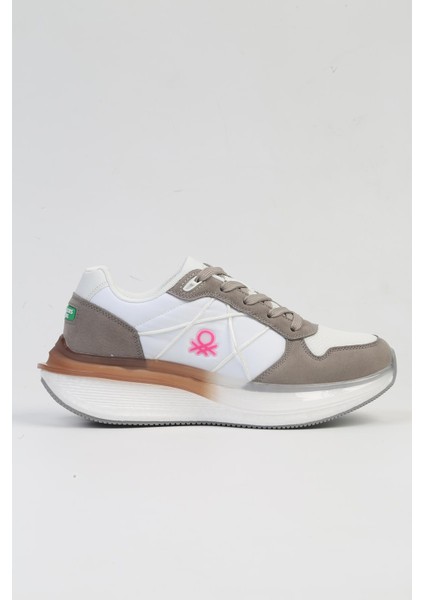 Benetton® Ithal Beyaz Gri Kadın Spor Ayakkabı BNI-10044