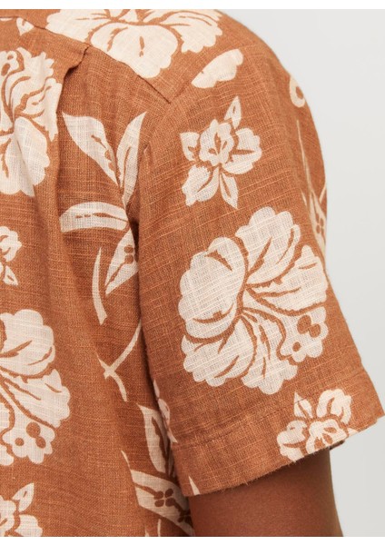 Comfort Fit Kahve Erkek Gömlek Jprbluflores Prınt Shırt S/s Ln fiyatları