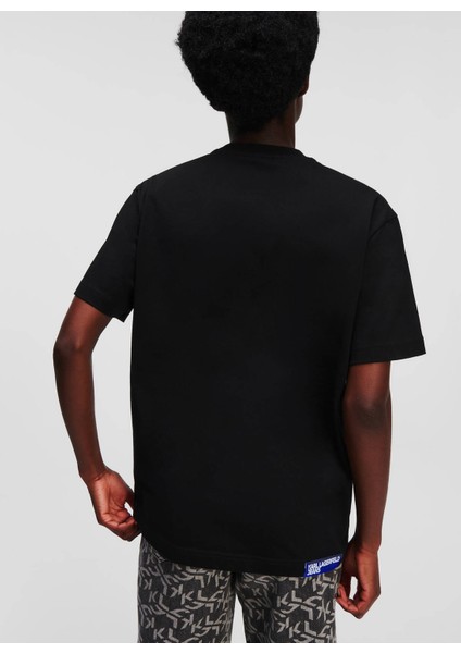 Yuvarlak Yaka Baskılı Siyah Kadın T-Shirt 236J1707 indirimleri