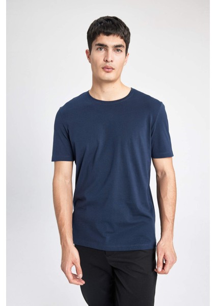 Regular Fit Bisiklet Yaka Kısa Kollu Basic Düz Tişört T5014AZ24SP