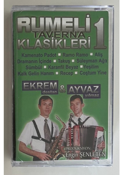 Ekrem Destan Ayvaz Yılmaz Rumeli Taverna Klasikleri 1 Kaset (Jelatininde Sıfır Orjnal Dönem Baskı Kaset)