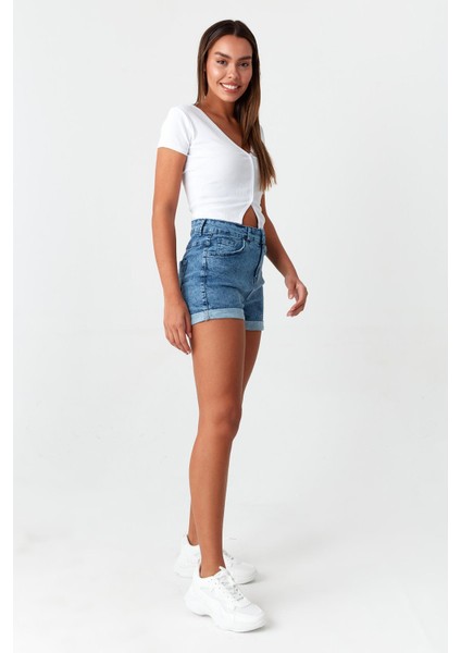 Kadın Denim Mini Şort