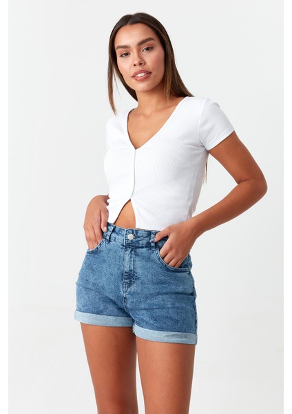 Kadın Denim Mini Şort
